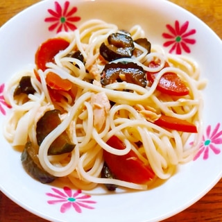 ツナと胡瓜の佃煮素麺